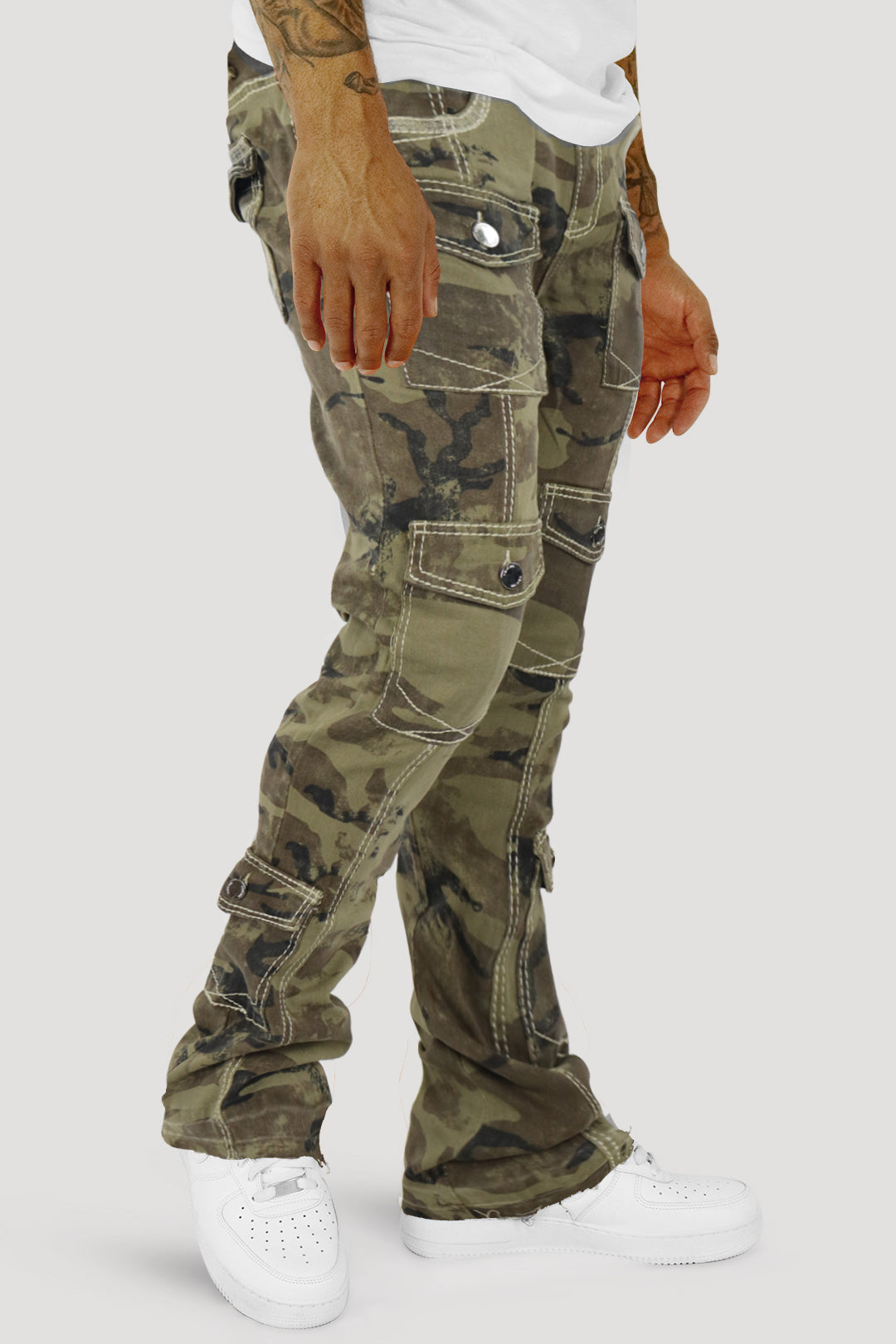 Against The Grain Camo Cargo Stacked Denim (Camo) (M8268T)