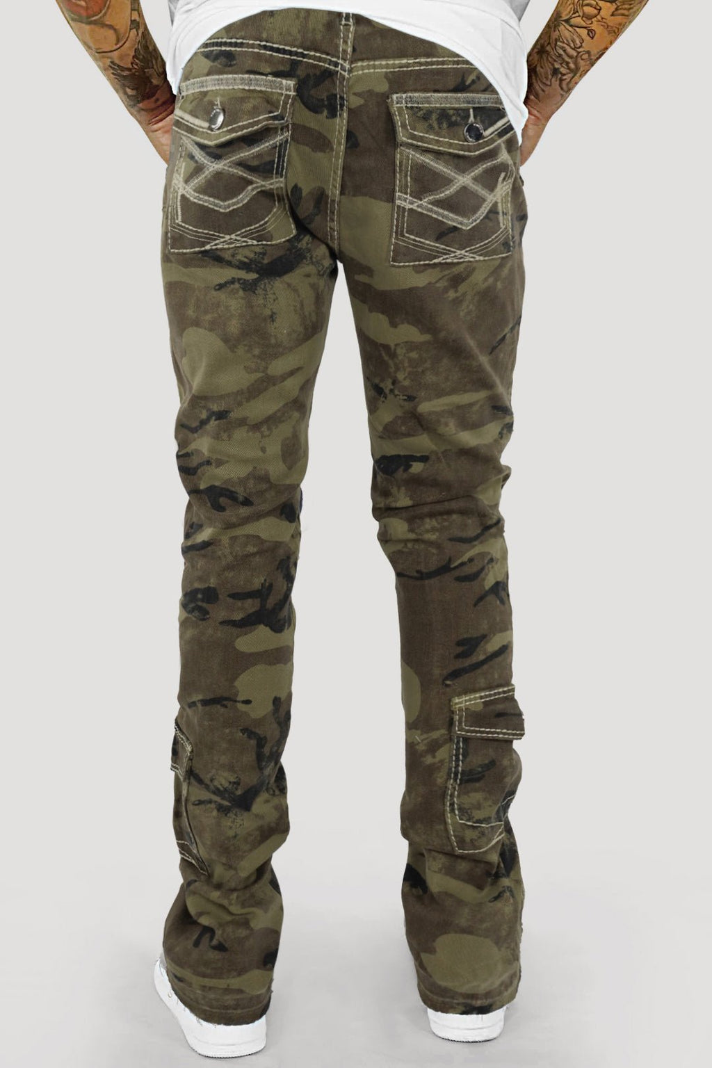 Against The Grain Camo Cargo Stacked Denim (Camo) (M8268T)