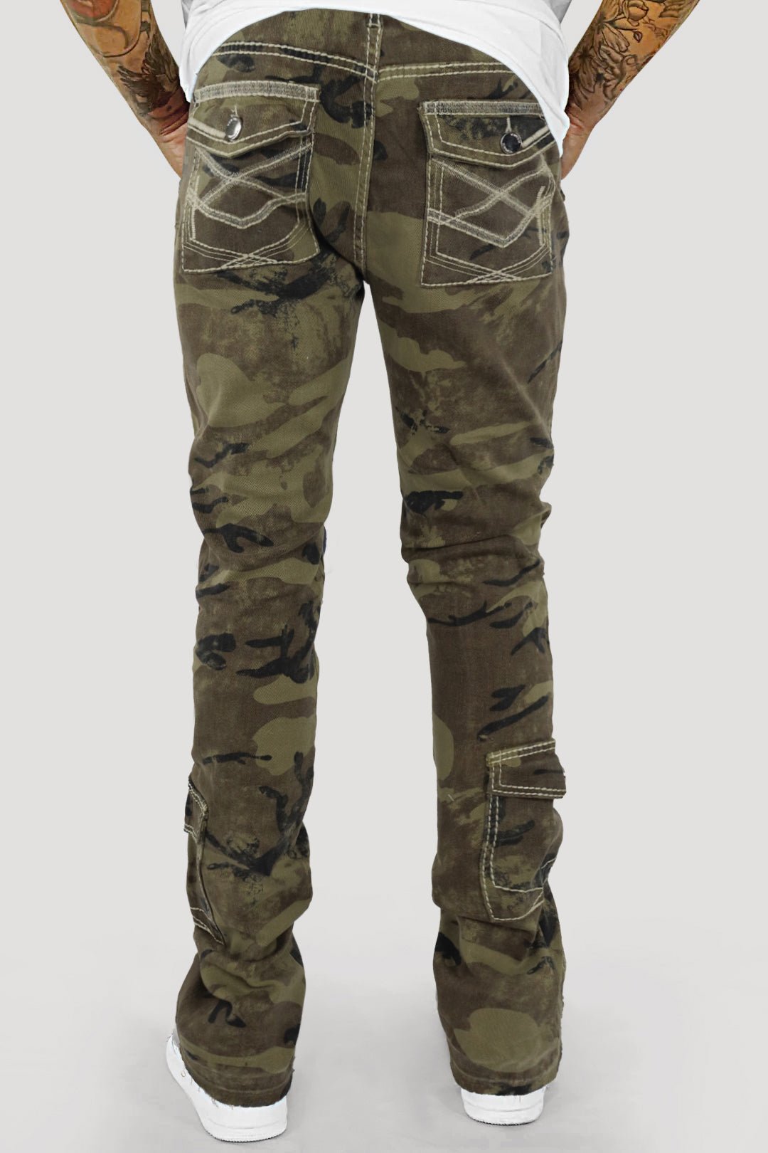 Against The Grain Camo Cargo Stacked Denim (Camo) (M8268T)