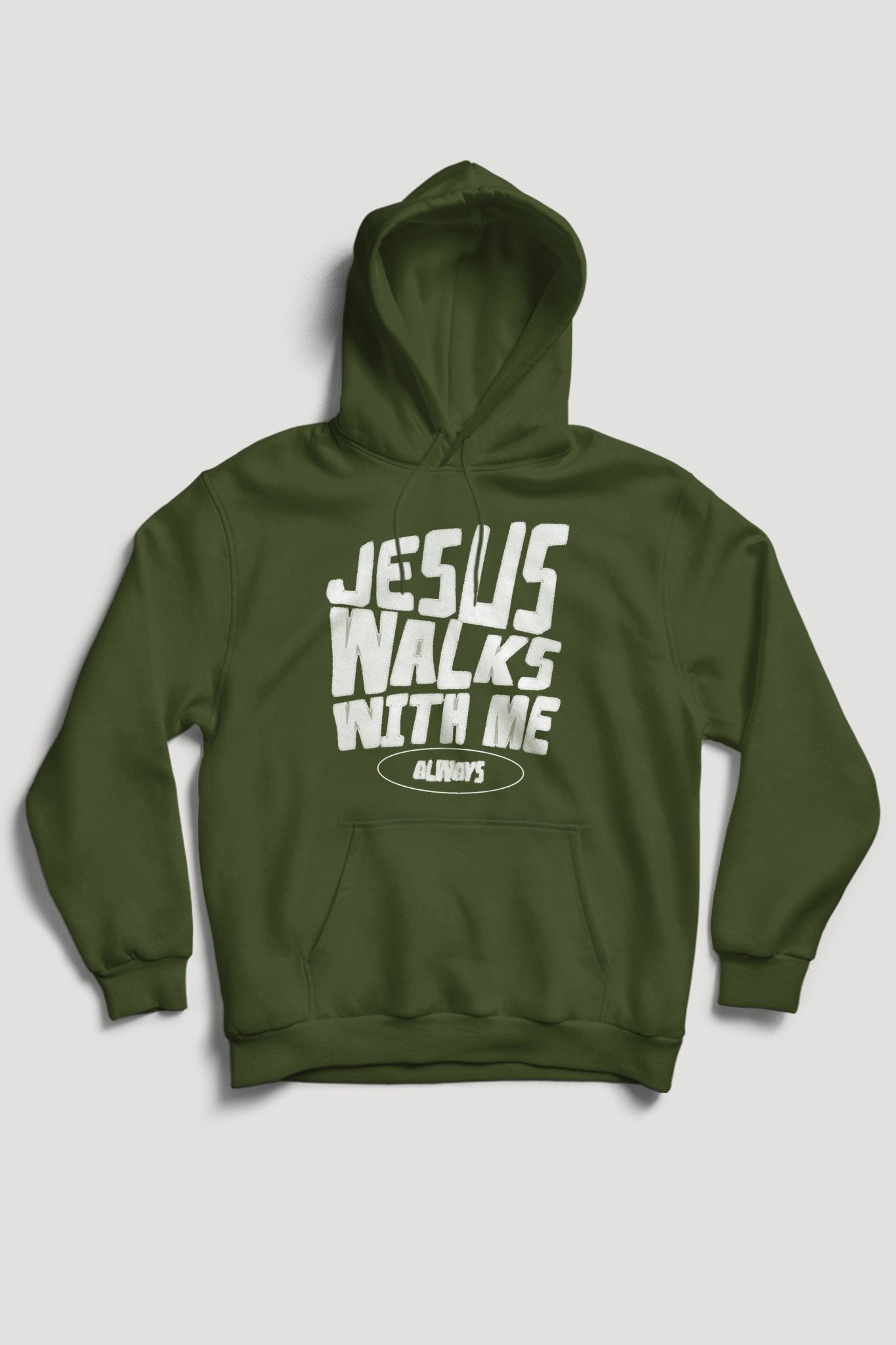 Jesus Walks With Me Hoodie (White Logo)