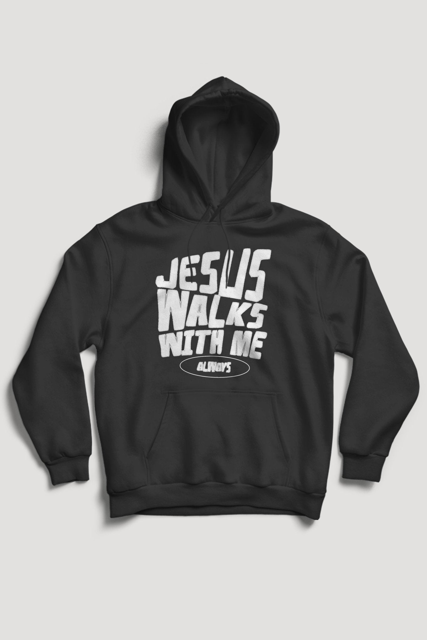Jesus Walks With Me Hoodie (White Logo)