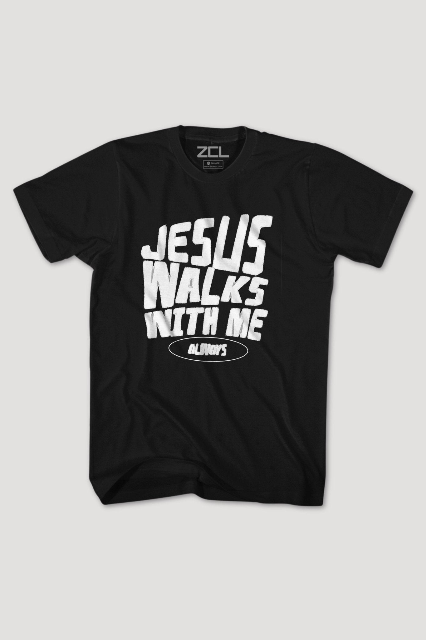 Jesus Walks With Me Tee (White Logo)