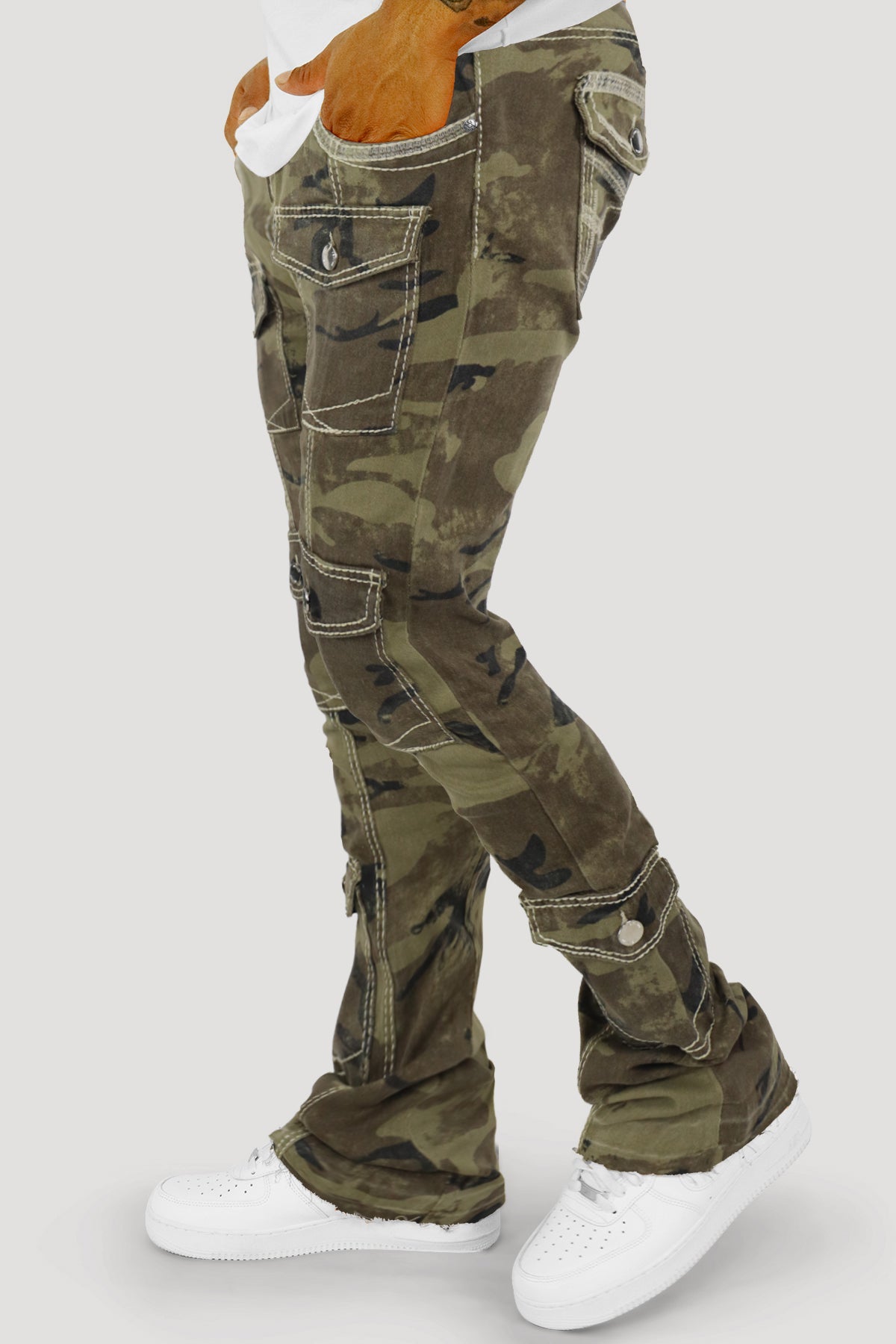Against The Grain Camo Cargo Stacked Denim (Camo) (M8268T)
