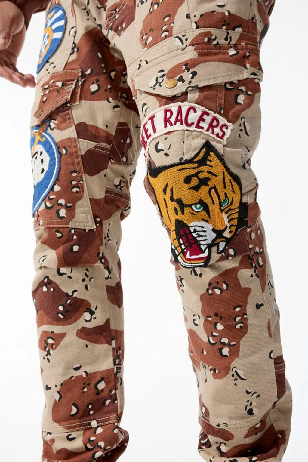 Street Racer Cargo Pocket Slim Fit Denim (Brown Camo) (591551C)