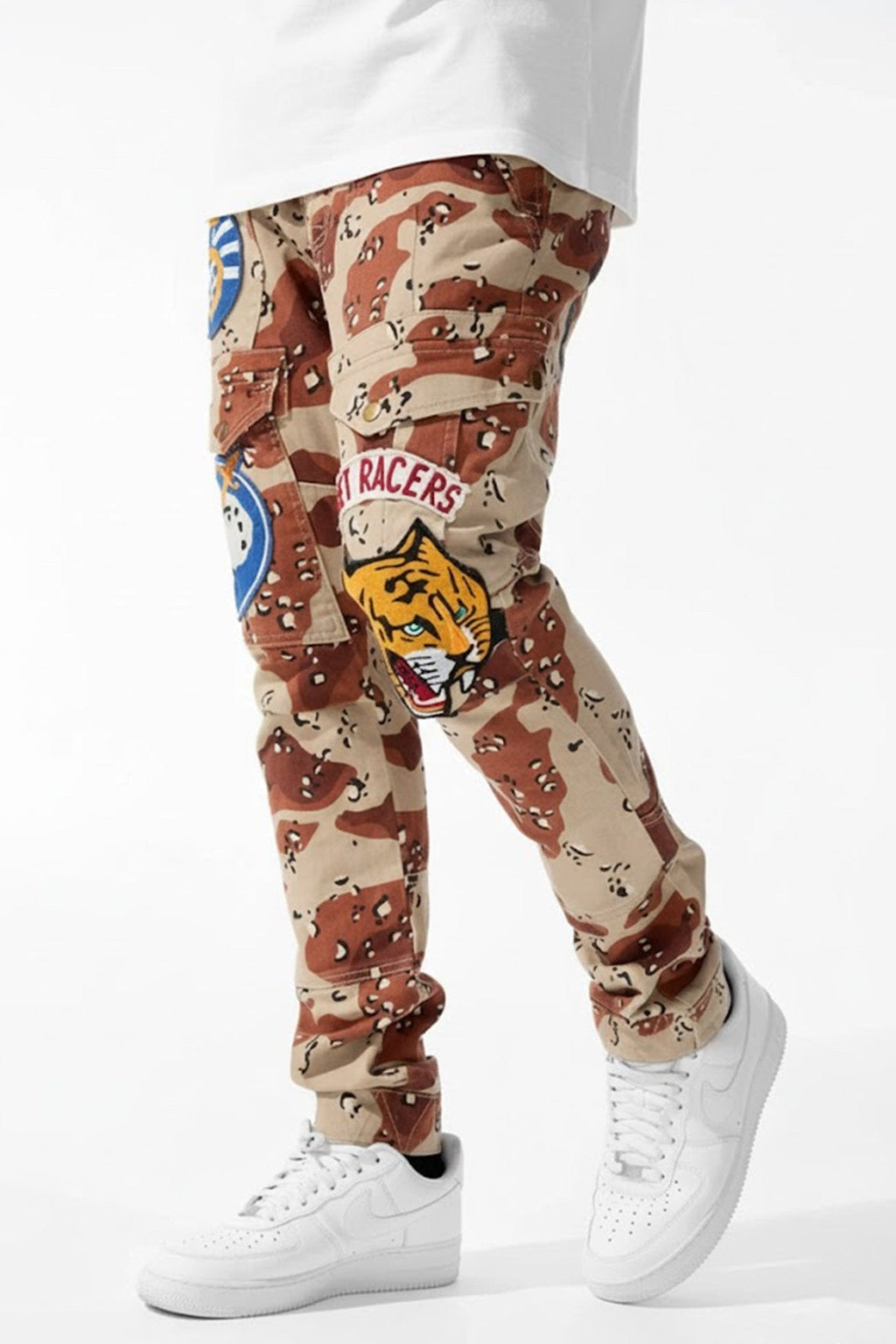 Street Racer Cargo Pocket Slim Fit Denim (Brown Camo) (591551C)